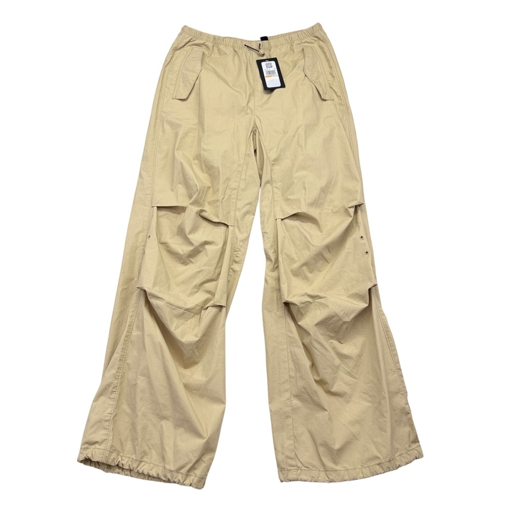 NEW Converse Parachute Cargo Pants Womens Small Tan Khaki Wide Leg Utility NWT